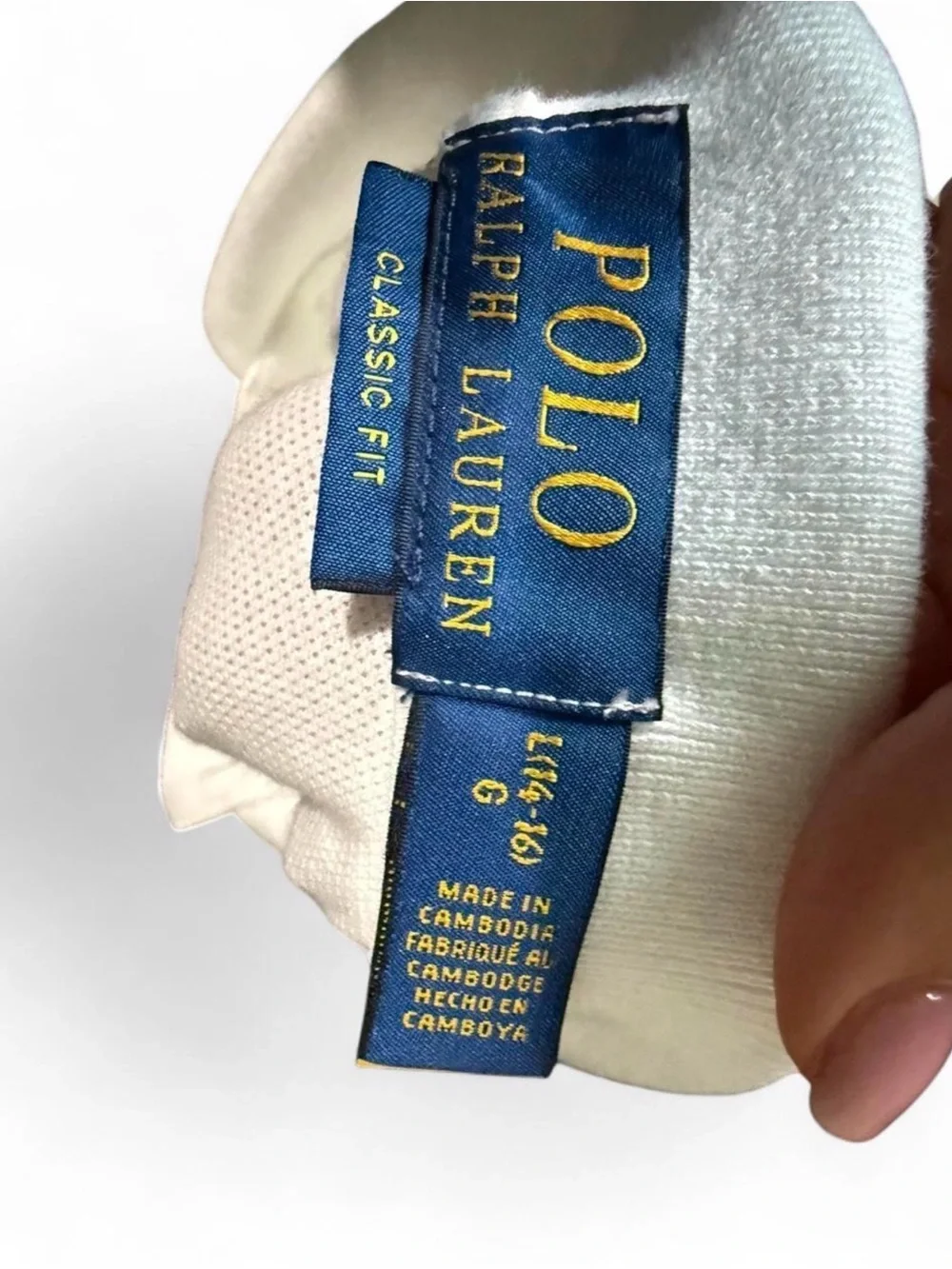 Ralph Lauren White Polo with Navy Embroidered Pony